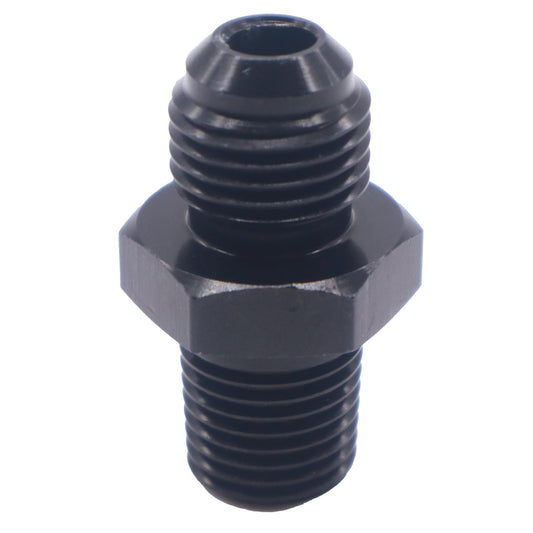 HiSport 6AN to 1/4 NPT Male Hose Fitting Adapter, Universal Aluminum Flare Male 6AN to 1/4'' NPT Union Fuel Oil Line Pipe Connector Black Anodized