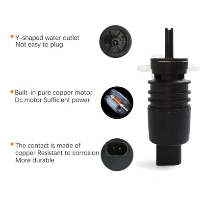 HiSport 11-613 Windshield Washer Pump - Wiper Washer Fluid Pump Compatible with Jeep Dodge Chrysler Volkswagen Audi BMW Chevrolet Ford 1998-2021