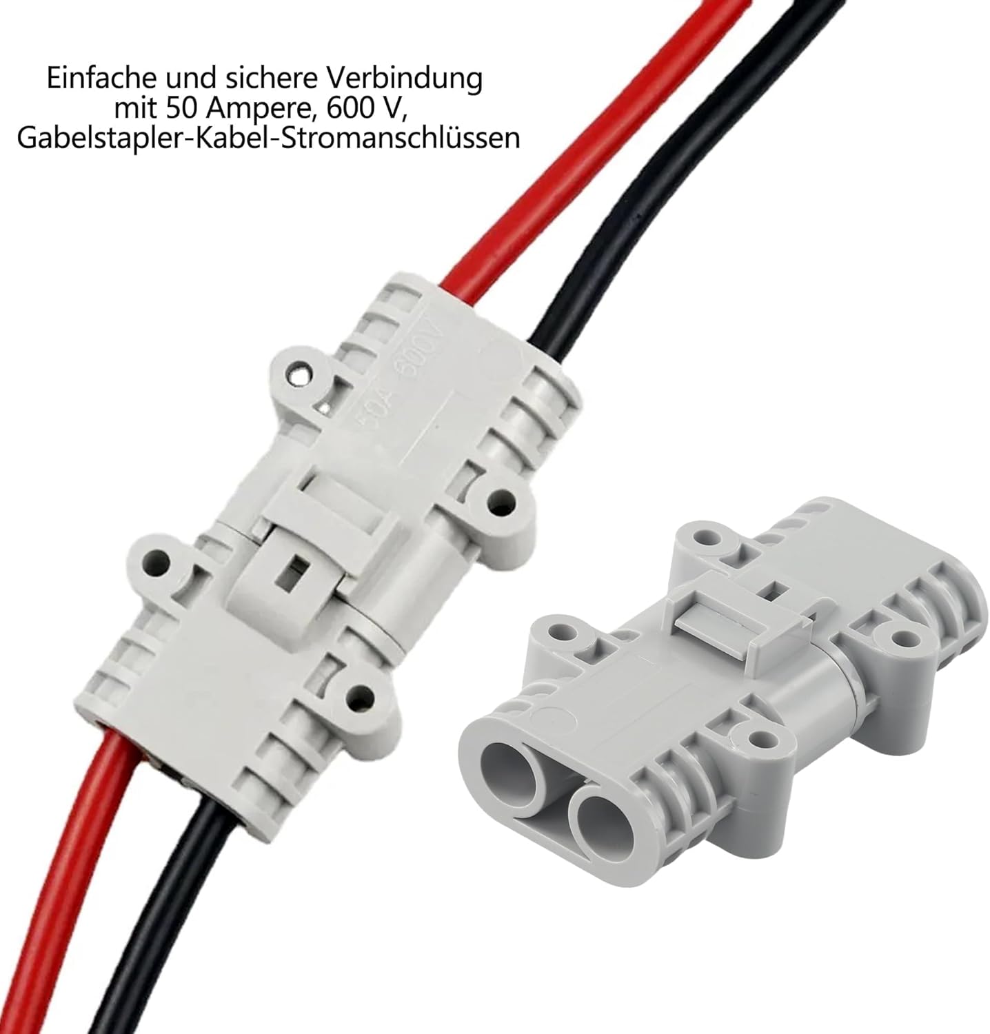 HISports 50A 600V Batterieanschluss Stecker (2 Satz) - Schneller und einfach zu montierender Steckverbinder für Klimaanlagen, Wohnmobile und Wohnwagen，Steckverbinder Schnellanschluss Stecker