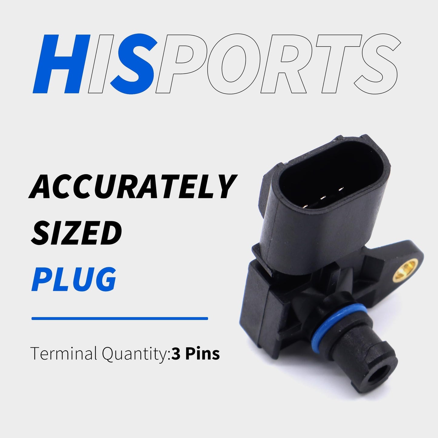 HiSport 05033310AB Map Manifold Absolute Pressure Sensor Compatible with Chrysler 200 300, Dodge Avenger Caliber Challenger Charger Journey Viper, Jeep Compass Grand Cherokee Patriot, Ram 2500