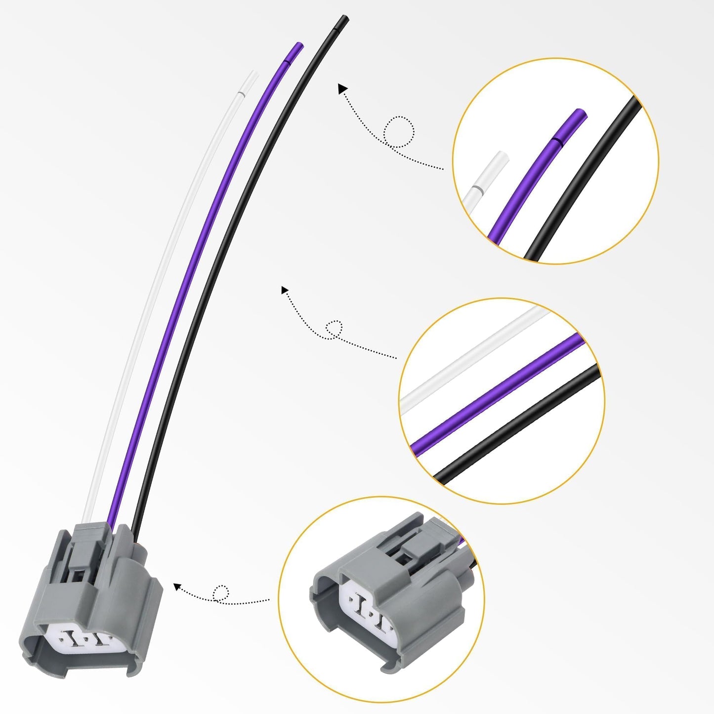 HiSport 645-916 Speed Sensor Connector Compatible with Honda Accord 1992-1997, Civic 1992-1995, Del Sol 1993-1997, Odyssey 1995-1998, Prelude 1993-2001, Acura CL 1997, NSX 1993-2000, TL 1999 2000