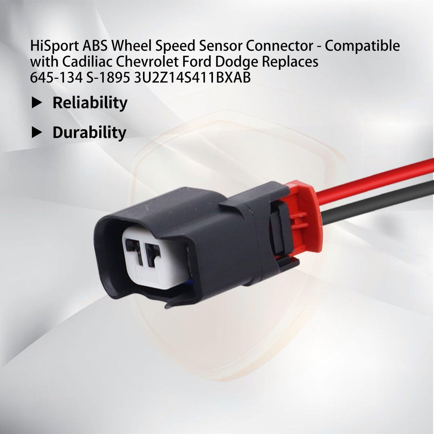 HiSport ABS Wheel Speed Sensor Connector - Compatible with Cadiliac Chevrolet Ford Dodge Replaces 645-134 S-1895 3U2Z14S411BXAB