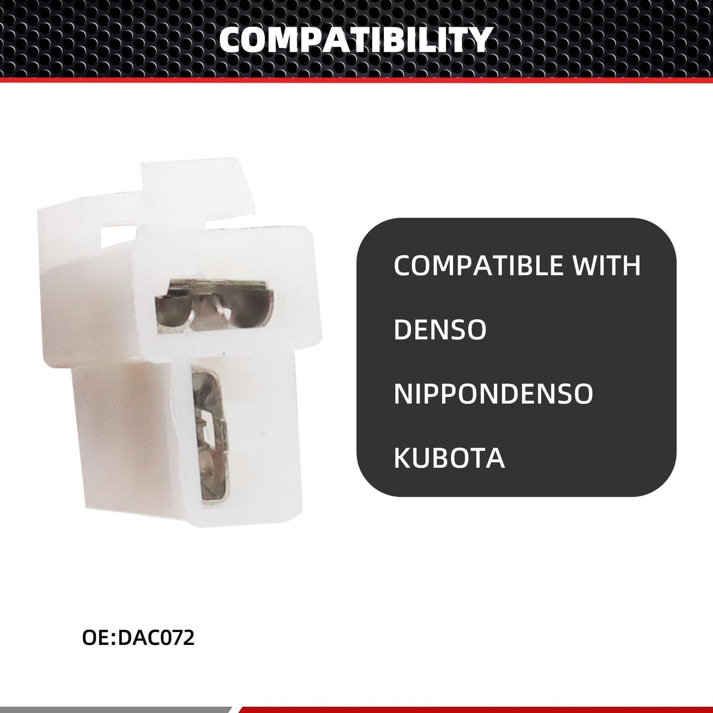 HiSport DAC072 Alternator Connector Pigtail Plug Repair Wire/Wiring Harness Compatible with Nippondenso Kubota 2 Way