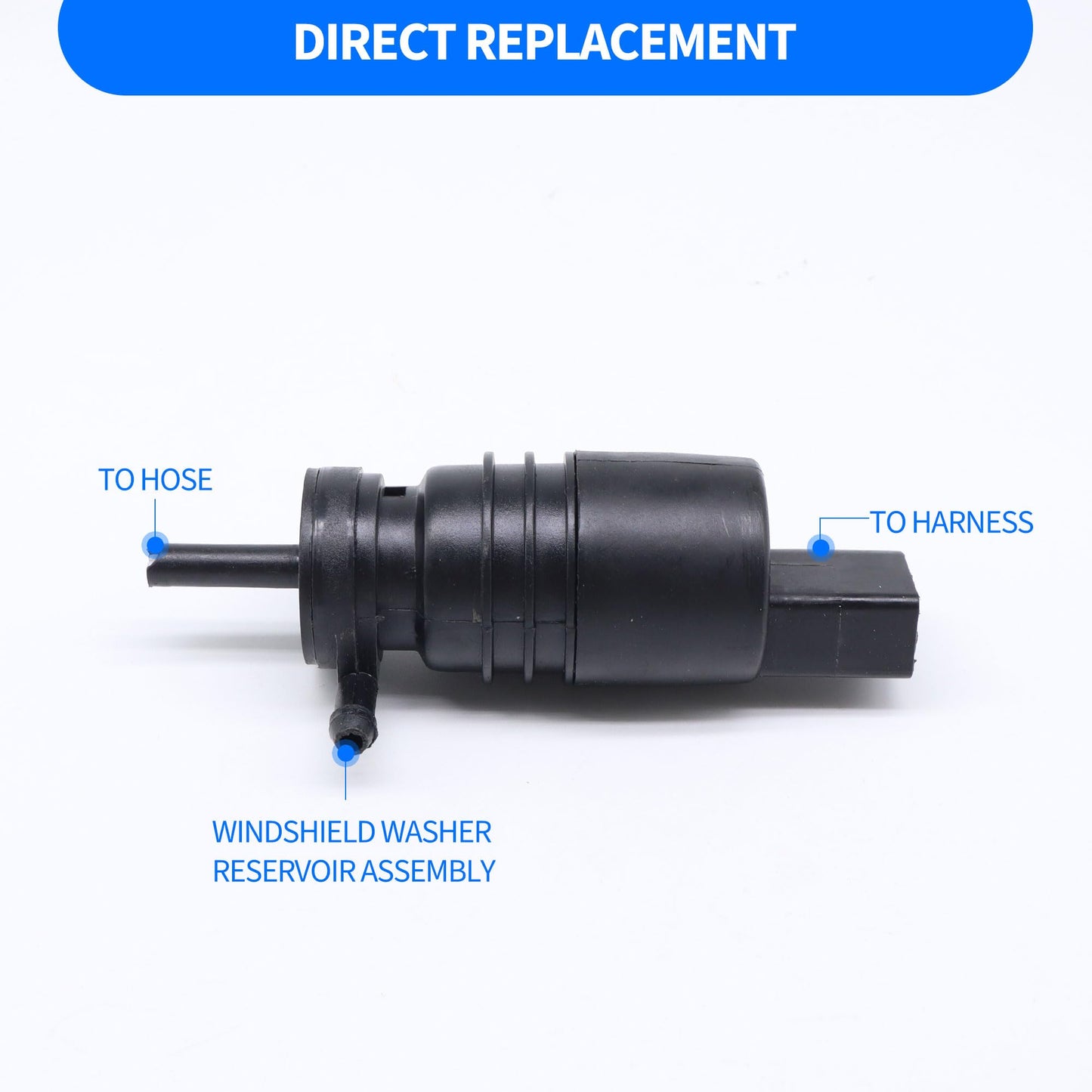 HiSport 68071576AA Windshield Washer Pump with Grommet - Compatible with Ram 1500 2500 3500 4000 4500 5500 Chrysler 200 Dodge Dart Ram 1500 Ram 2500 Ram 3500 2009-2018