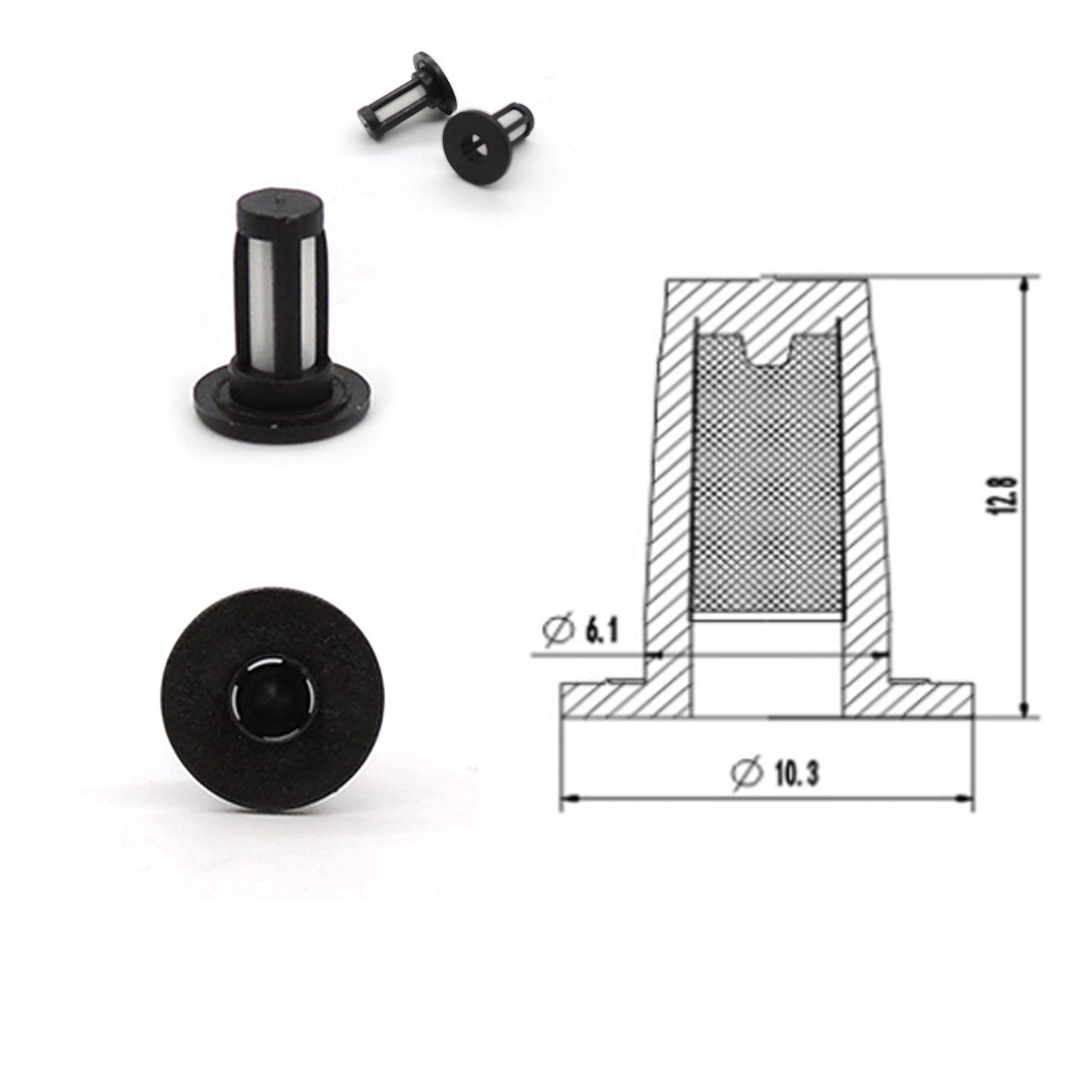 HiSport Fuel Injector Seal Kits Filter Baskets Universal Repair Set HSFISCF106H [50 Set]