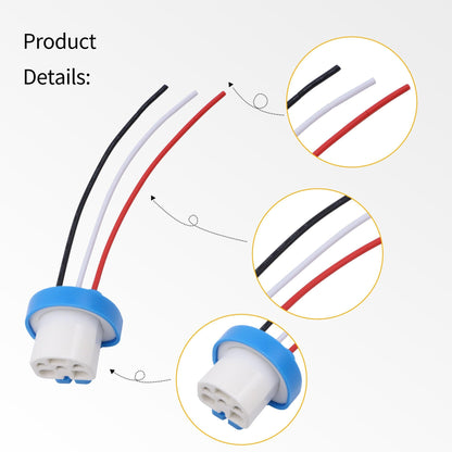HiSport 2PCS 9007 9004 HB1 HB5 High Temperature Ceramic Male Wire Harness Extension Socket Adapter Connector Pigtail Plug Wiring Cable for Headlights Fog Lights Automative Replacement Part
