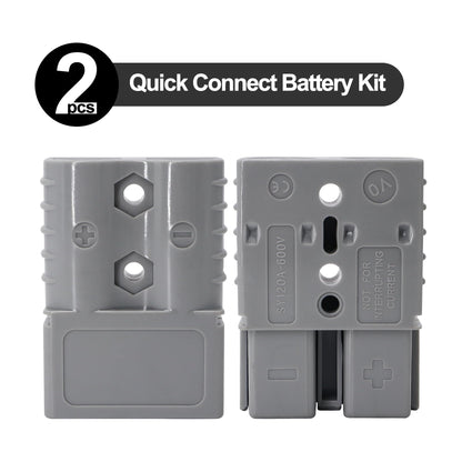 HiSport 120A Battery Quick Connect 120Amp 600V Compatible with Anderson Connector Plug, Battery Quick Disconnect Kit, Winch Quick Connect Wiring 2PCS