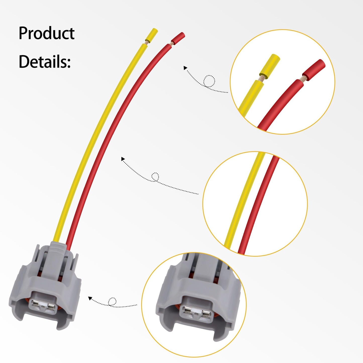 HiSport S2330 Fuel Injector Connector Compatible with Audi Chevrolet Chrysler Dodge Ford Geo GMC Honda Hummer Hyundai Infiniti Kia Lexus Mazda Mercury Mini Mitsubishi Nissan Porsche Toyota Volkswagen