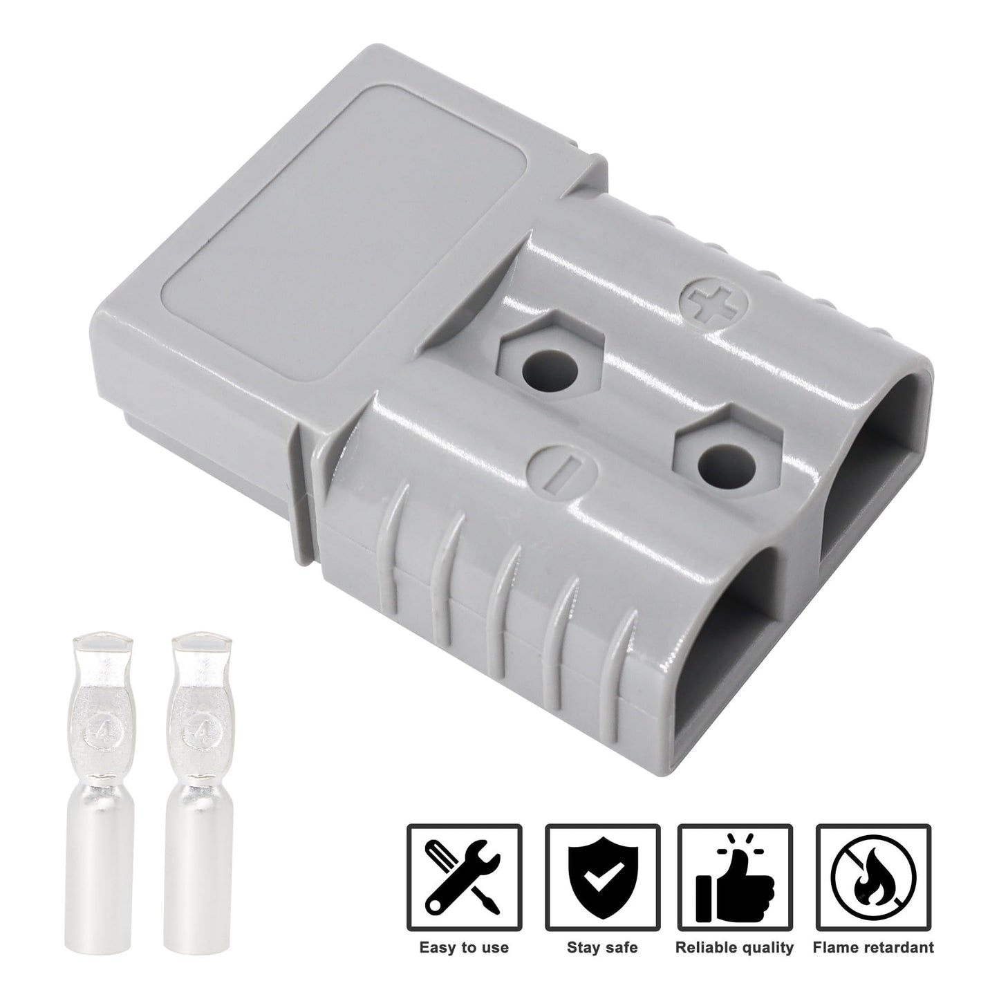 HiSport 120A Battery Quick Connect 120Amp 600V Compatible with Anderson Connector Plug, Battery Quick Disconnect Kit, Winch Quick Connect Wiring 2PCS