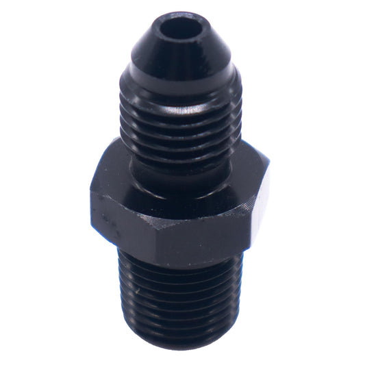 HiSport 3AN to 1/8 NPT Male Hose Fitting Adapter, Universal Aluminum Flare Male 3AN to 1/8'' NPT Union Fuel Oil Line Pipe Connector Black Anodized