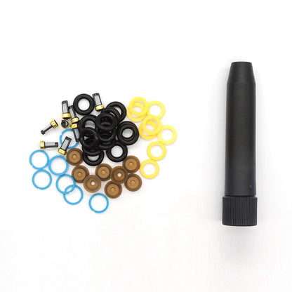 HiSport Fuel Injector Seal Kits Rebuild Set Include O-rings, Pintle Caps, Seal Spacers, Filter Baskets with 1pcs Filter Removal Tool [8 Set]