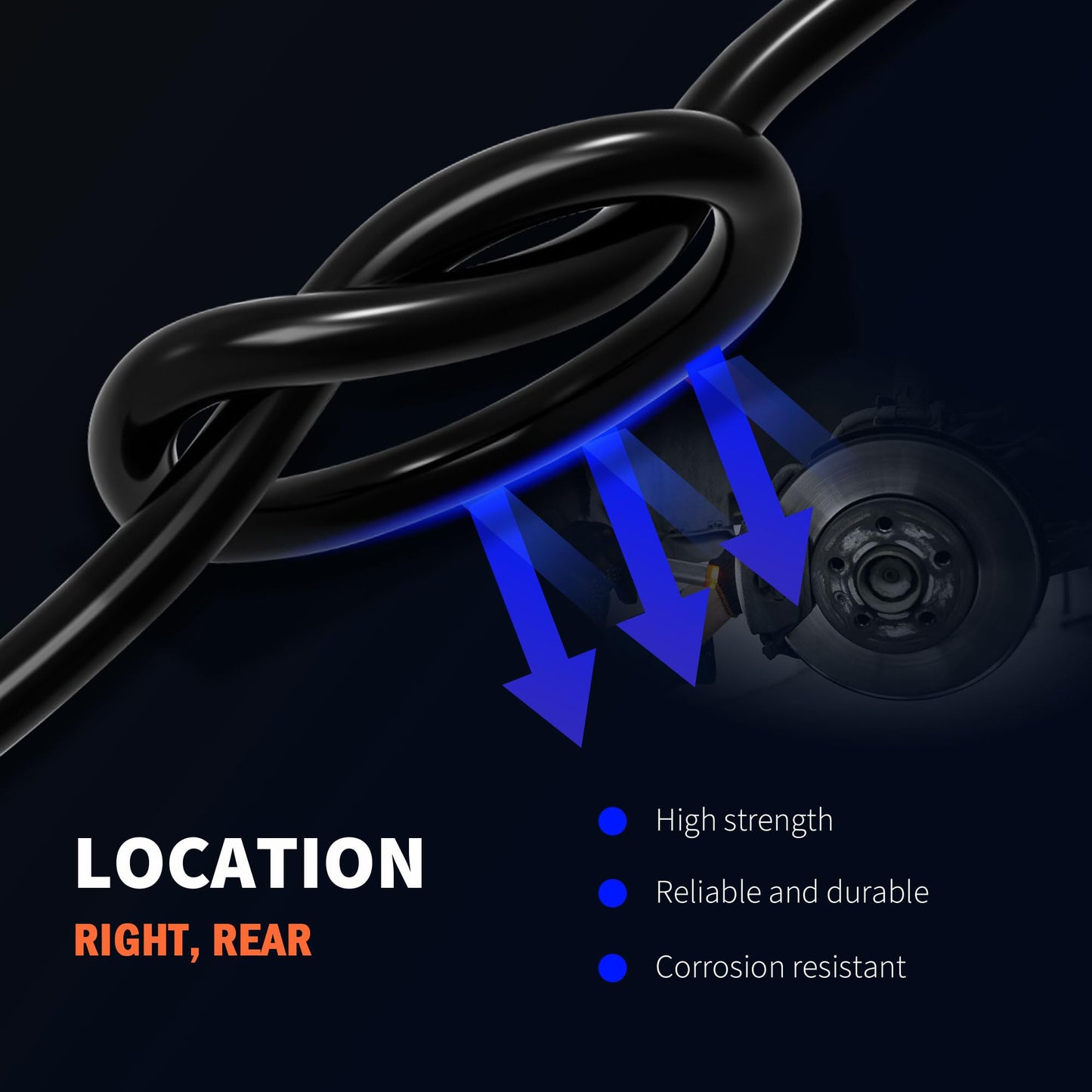 HiSport ABS Wheel Speed Sensor Rear Passenger Side Right ALS1033, 57470SCVA00 Compatible with Honda Element DX 2003-2004,EX2003-2011,LX 2004-2011,SC 2007-2010