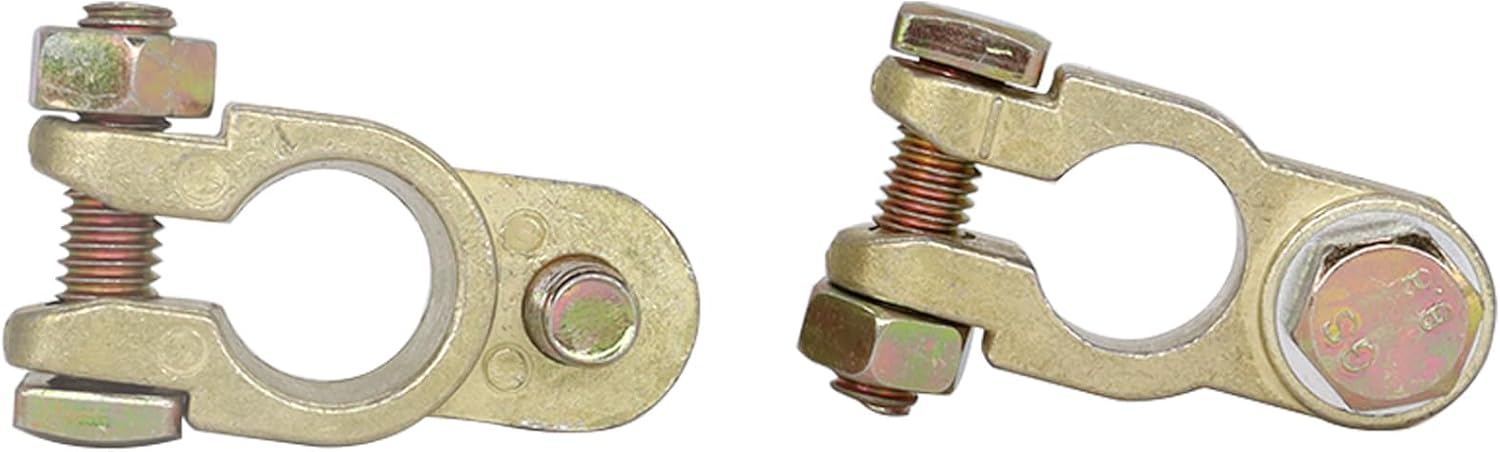 HiSport Brass Battery Terminal Connectors - This Battery Terminal Connector Compatible with Car Truck Van RV Boat (1 Pair)