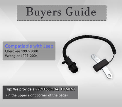 HiSport 56027865AB Crankshaft Position Sensor Compatible with Dodge Dakota 1997-2002, Jeep Cherokee 1996-2000, Jeep Wrangler 1997 1998 1999 2000 2001 2002 2003 2004 Replace 56027866, 56027867