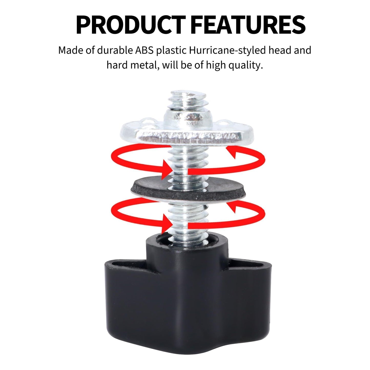 HiSport Universal Hard Top Thumb Screw Nut Washer Kit Compatible with Jeep Wrangler JK JL YJ TJ 1995 1996 1997 1998 1999 2000 2001 2002 2003 2004 2005 2006 2007 2008 2009 2010 2011 2012-2018