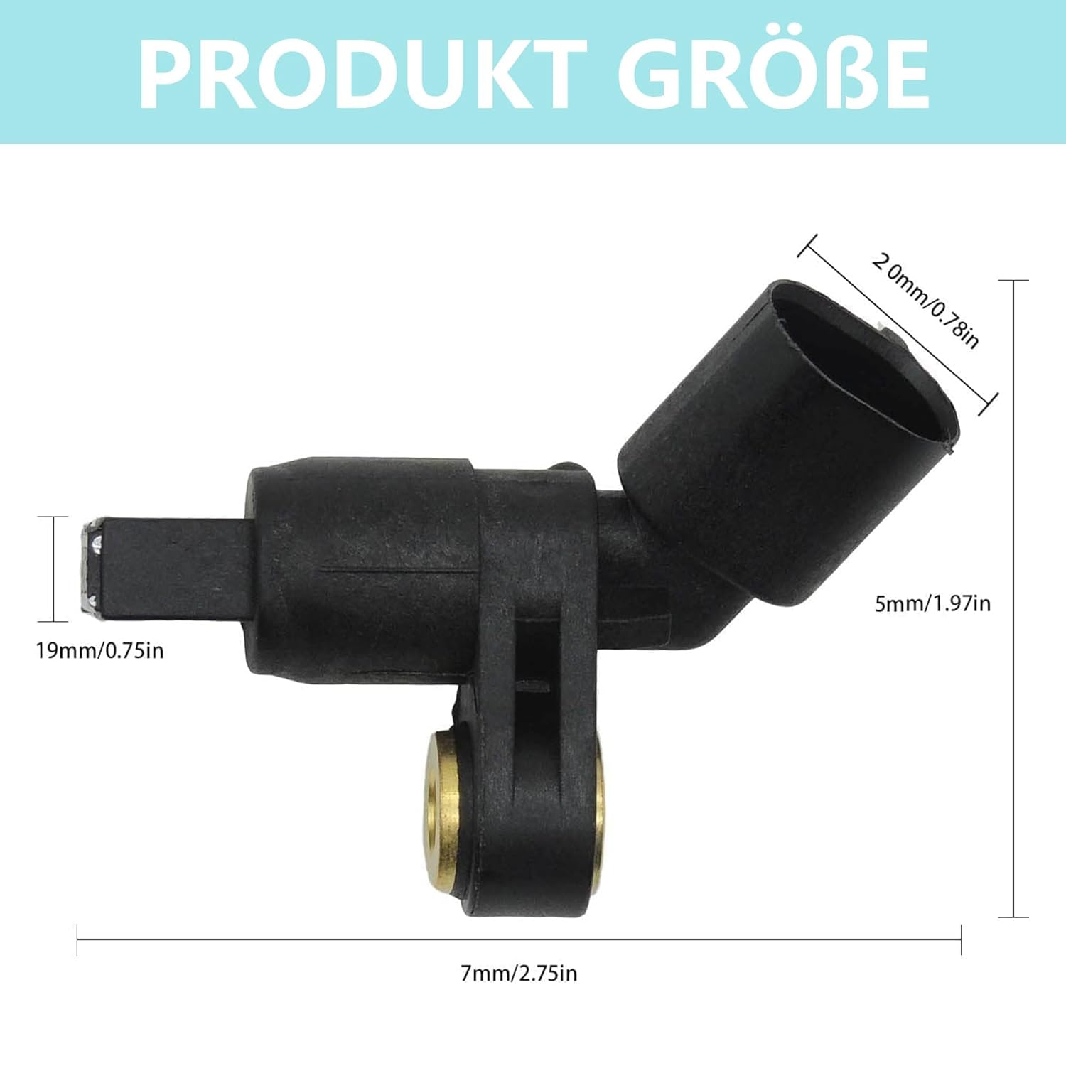 HISports ABS Raddrehzahlsensor rechts vorne 21582, Kompatibel mit Seat, Skoda, Ersetzen 1H0 927 807?1J0 927 803 Raddrehzahlsensor