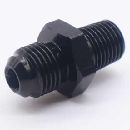 HiSport 6AN to 1/4 NPT Male Hose Fitting Adapter, Universal Aluminum Flare Male 6AN to 1/4'' NPT Union Fuel Oil Line Pipe Connector Black Anodized