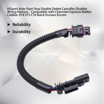 HiSport Auto Start Stop Disable Delete Canceller Disabler Wiring Harness - Compatible with Chevrolet Equinox Malibu Cadillac XT4 XT5 CT6 Buick Enclave Encore