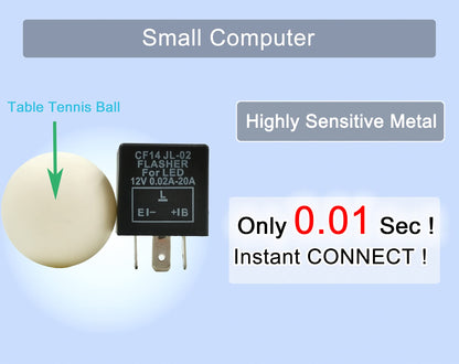 Led Flasher Relay (CF14) Electronic Turn Signal Flashers for Led Lights Hyper Blink Flash No Flash Problem - HiSport