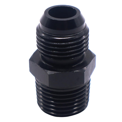 HiSport 8AN to 3/8 NPT Male Hose Fitting Adapter, Universal Aluminum Flare Male 8AN to 3/8'' NPT Union Fuel Oil Line Pipe Connector Black Anodized