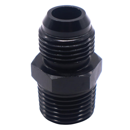 HiSport 8AN to 3/8 NPT Male Hose Fitting Adapter, Universal Aluminum Flare Male 8AN to 3/8'' NPT Union Fuel Oil Line Pipe Connector Black Anodized