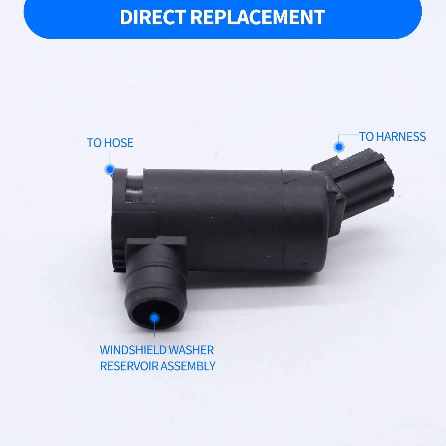 HiSport 7R33-17664-DA Windshield Washer Pump - Compatible with Ford F100 E350 E450 F650 F750 Ranger Mustang Focus Sable Windstar Taurus Freestar Escape 1997-2017