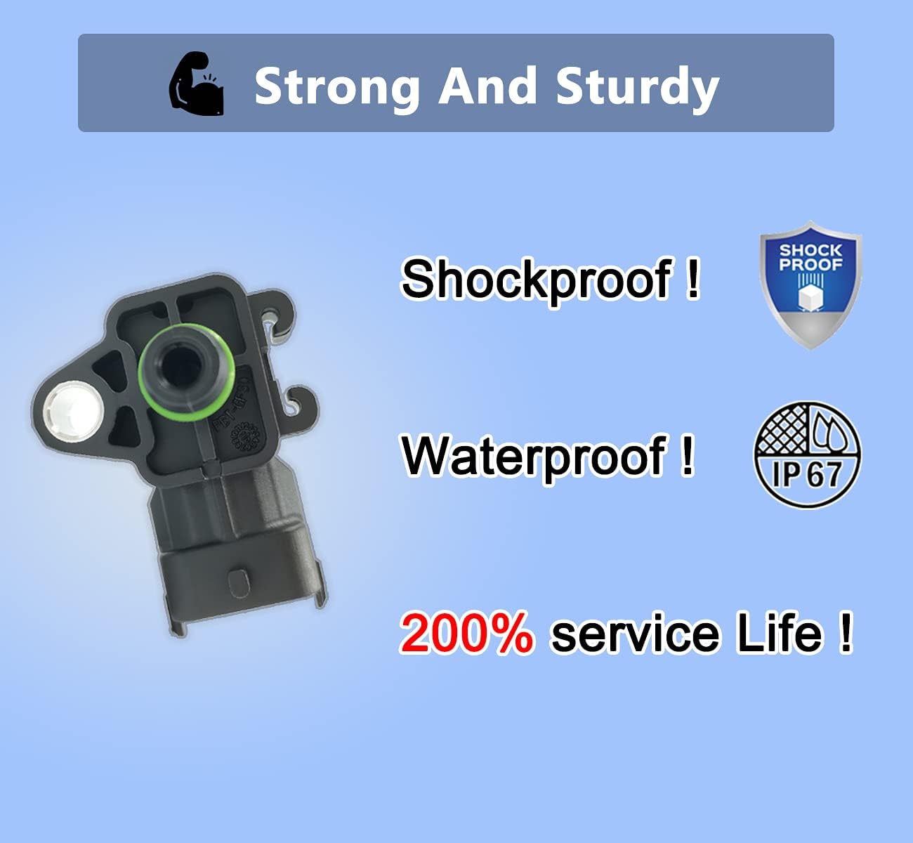 HiSport 12644228 Manifold Pressure (MAP) Sensor Compatible with Buick Allure, Cadillac CTS, Chevrolet Chevy Express 1500 2500 3500 4500 Avalanche, GMC Canyon, Hummer H2, Isuzu Ascender, Saab 9-7X