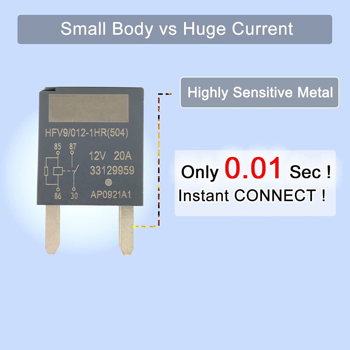 12V 10A 4P Air Conditioning Compressor Relays(Multi-Purpose Relay) 12088567 - High Power 4 Terminal GM Relay - 6 Pack