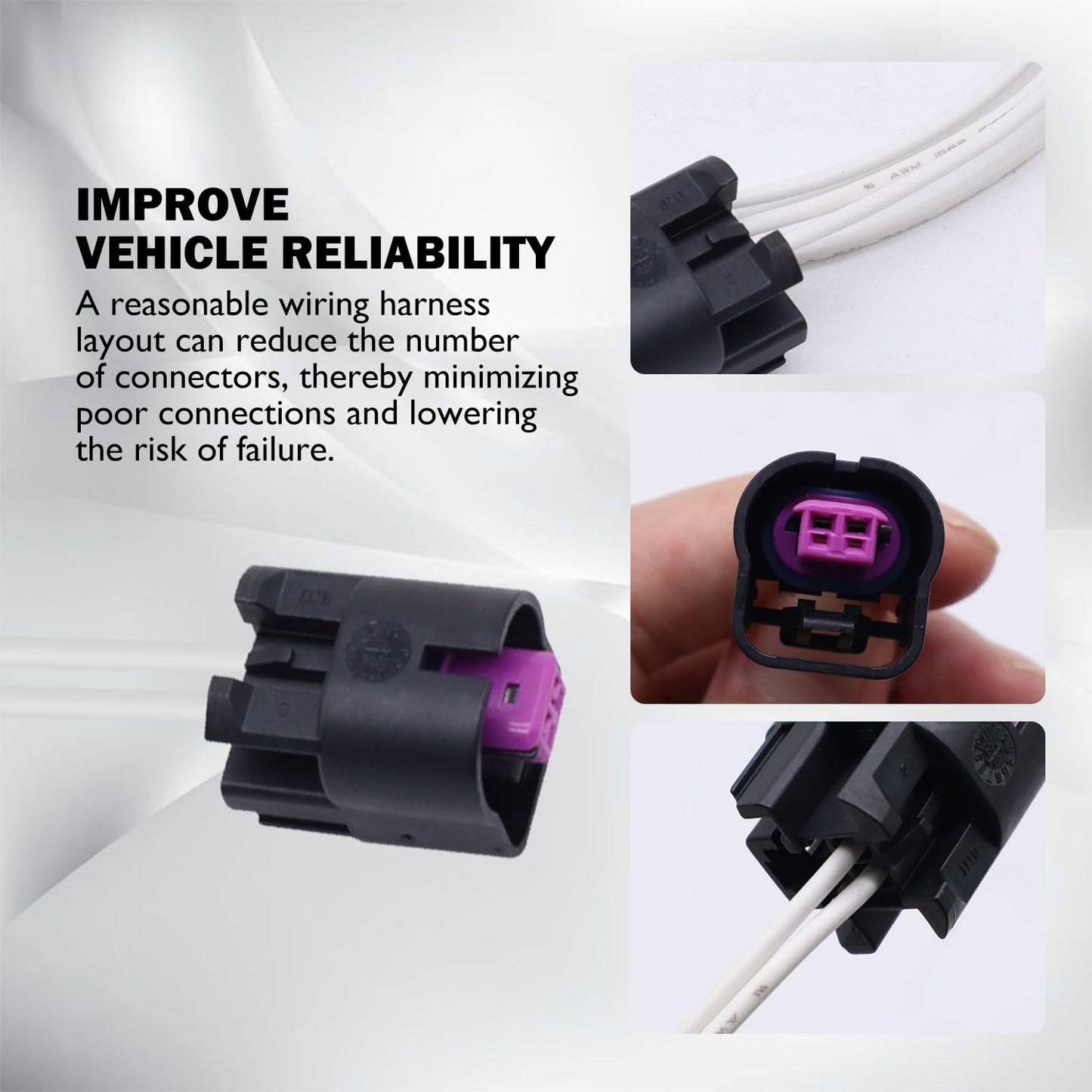 HiSport 15306137 Variable Valve Timing(VVT) Solenoid Connector Wiring Harness - Compatible with Buick Lacrosse Regal Chevrolet Captiva Sport Pontiac G5 G6 Saturn Aura Replaces 15306187 19178093