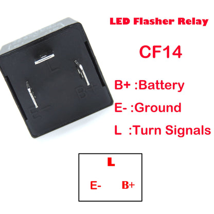 Led Flasher Relay (CF14) Electronic Turn Signal Flashers for Led Lights Hyper Blink Flash No Flash Problem - HiSport