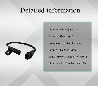 HiSport 56027869AC Crankshaft Position Sensor Compatible with Jeep Grand Cherokee 1997 1998 1999 2000 2001 2002 2003 2004, Jeep Wrangler 1997-2002 Replace 4897321AA, 4897321AB, 56027868AC