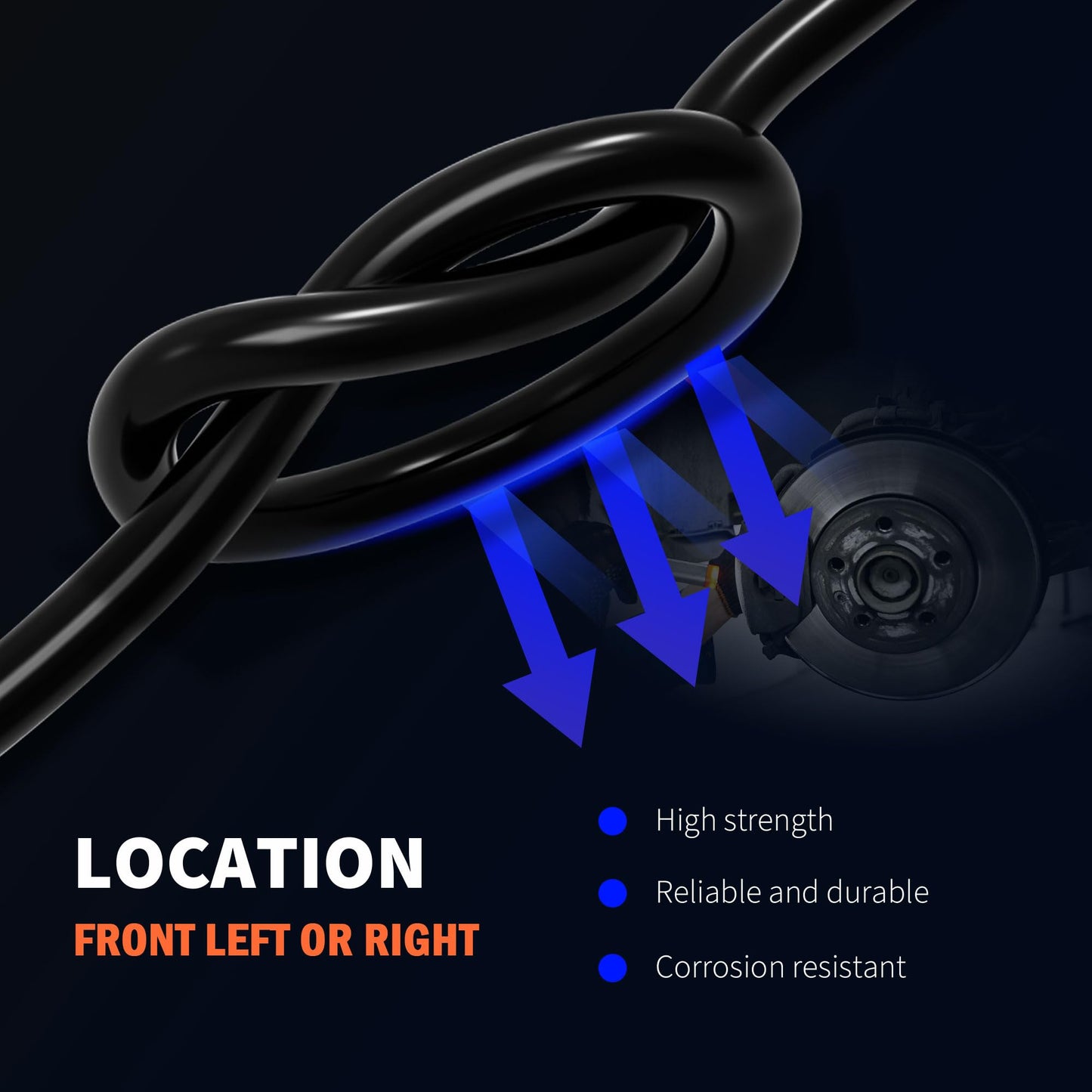 HiSport Front Left or Right ABS Speed Sensor Compatible with Chevrolet Silverado 1500 2500 HD 2000-2006 Replaces 84356645 15991986