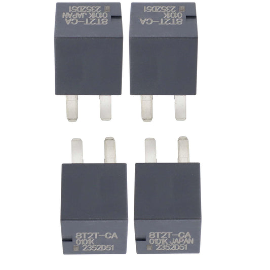 HiSport Relay T2T-CA 8T2T-0101K-CA 12VDC 20A 4PIN Automotive Plug-in Type Relay Compatible with Ford, Lincoln, 4PCS