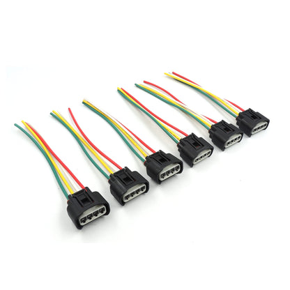 HiSport 6Pcs Ignition Coil Female Connector Plug Harness Pigtail - 90980-11885 Compatible with Chevrolet Toyota Lexus Pontiac Scion Ignition Coil Connector Harness L4 2.4L
