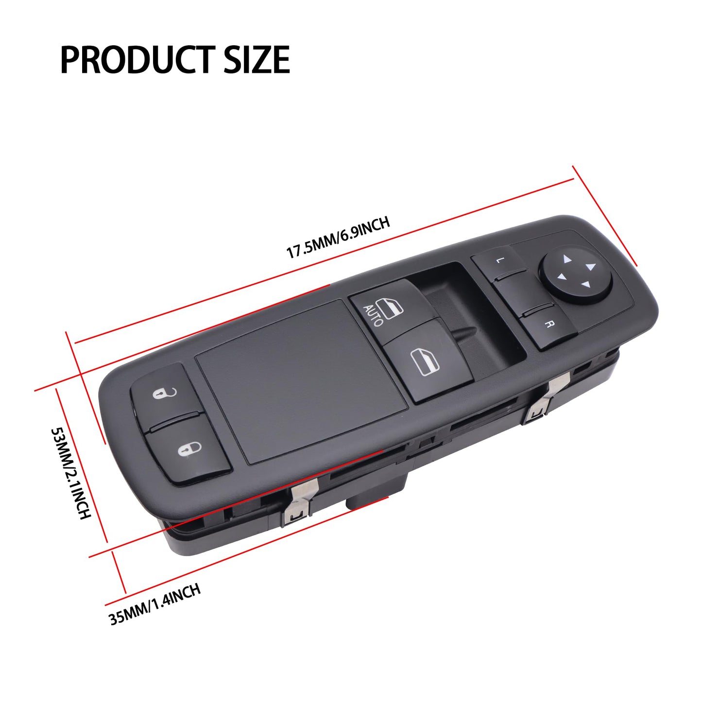 HiSport 68110870AB Power Master Window Switch Driver Side - Compatible with 2012-2015 Ram C/V 2012-2015 Grand Caravan 2012-2015 Chrysle Town Country 2 Door - 8+8 PINS Replace 68298870AA