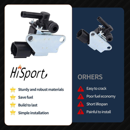 HiSport Vapor Canister Purge Solenoid Valve 14930-EN20A - Compatible with Nissan NV200 2.0L 2013-2016 Cube 1.8L 2009-2014 Sentra 2.0L 2007-2012 Versa 1.6L 2009-2012 & 1.8L 2007-2012