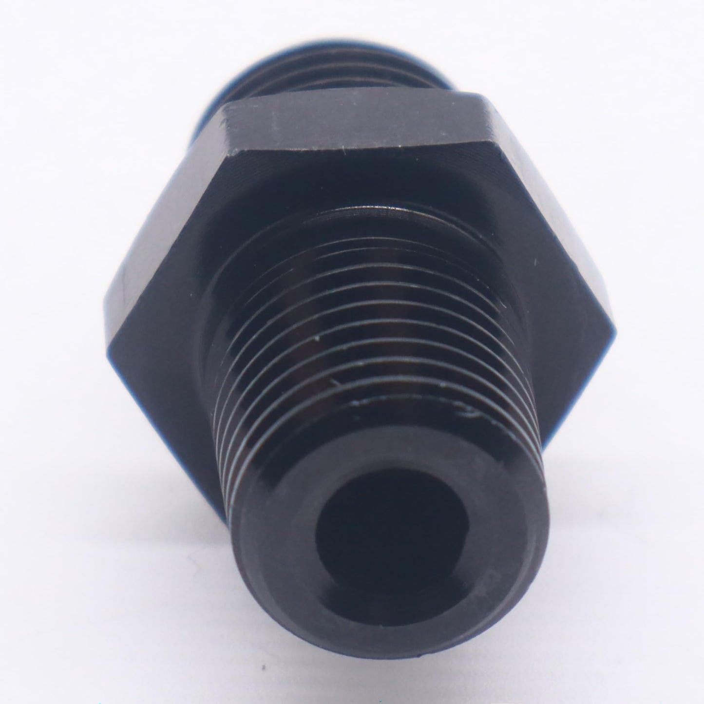 HiSport 6AN to 1/4 NPT Male Hose Fitting Adapter, Universal Aluminum Flare Male 6AN to 1/4'' NPT Union Fuel Oil Line Pipe Connector Black Anodized