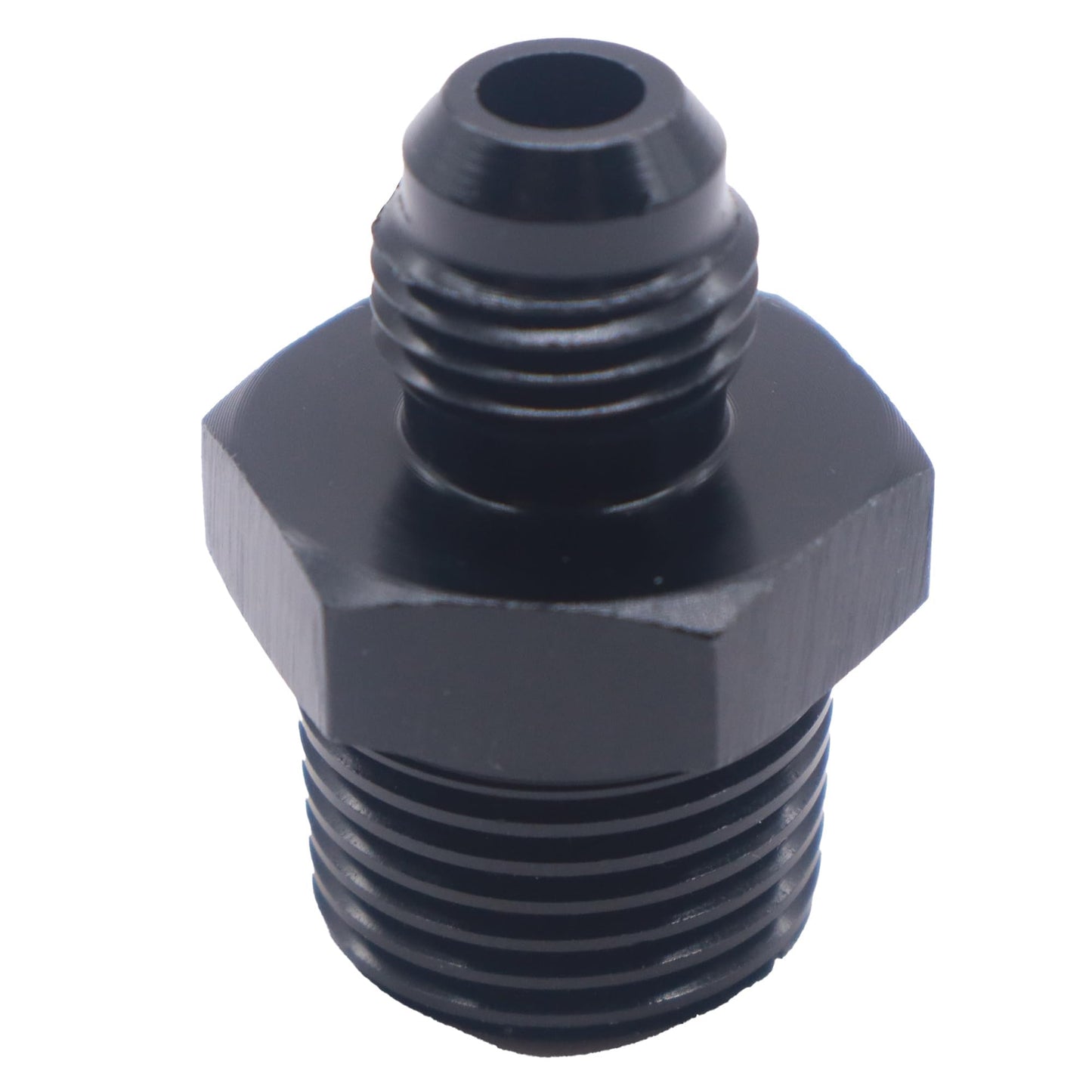 HiSport 6AN to 1/2 NPT Male Hose Fitting Adapter, Universal Aluminum Flare Male 6AN to 1/2'' NPT Union Fuel Oil Line Pipe Connector Black Anodized