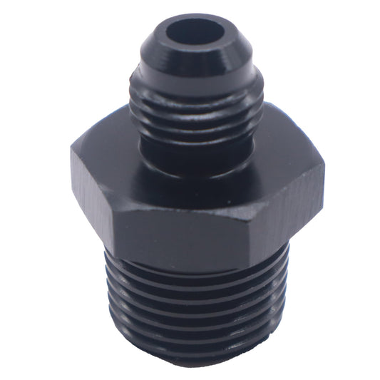 HiSport 6AN to 1/2 NPT Male Hose Fitting Adapter, Universal Aluminum Flare Male 6AN to 1/2'' NPT Union Fuel Oil Line Pipe Connector Black Anodized