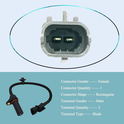 HiSport 39180-2B000 2PCS Crankshaft Position Sensor Compatible with Hyundai Accent 2012-2015, Elantra 2011-2015, Elantra GT 2014-2015, Tucson 2014-2015, Veloster, Kia Forte Rio Sou Rondo Seltos
