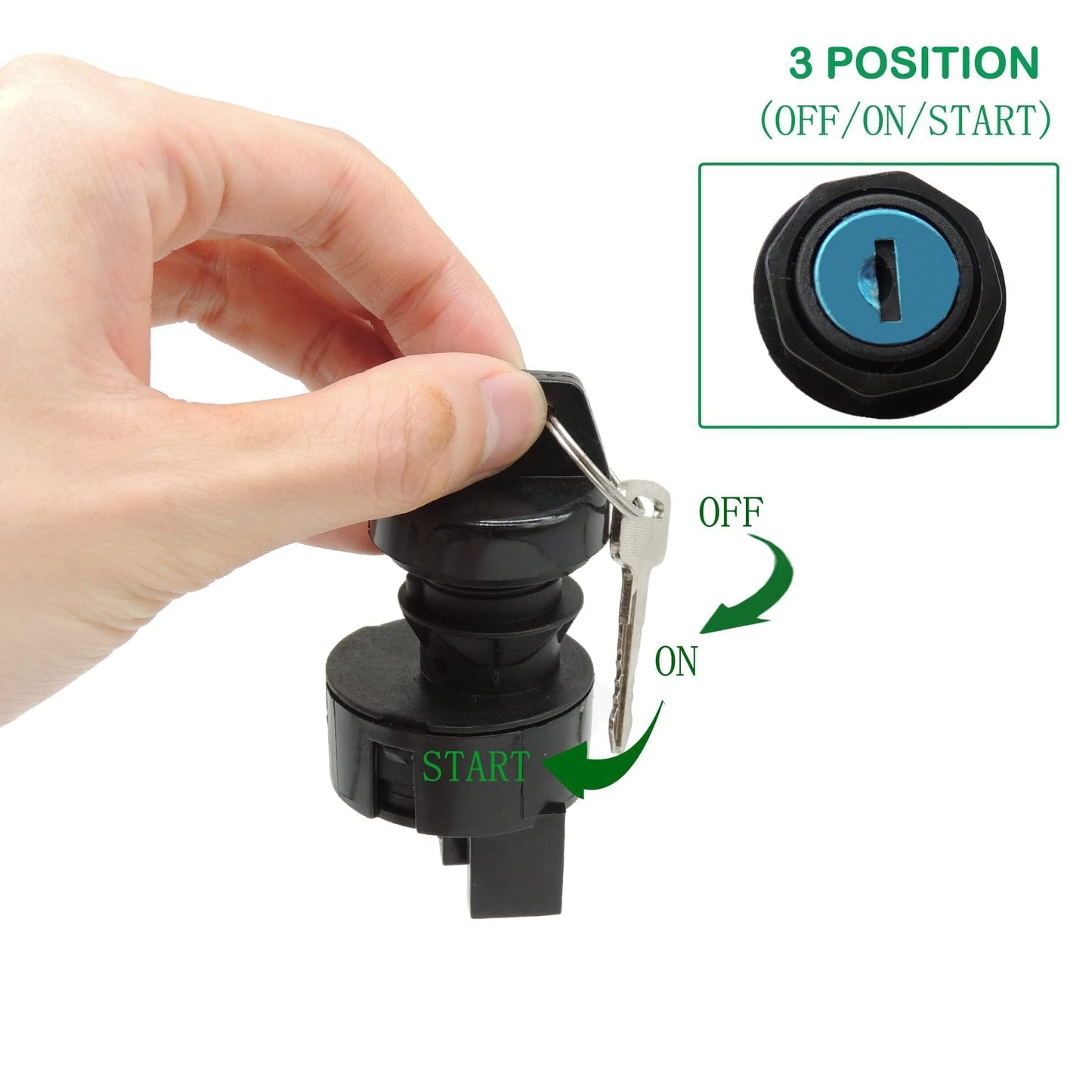 HiSport Ignition Key Switch Compatible with Polaris RZR XP 1000,ACE 500 700 900,ATP 330,General 1000,RZR 570 900,Ranger 400 500 570 800,Sportsman 500 ACE 570 XP 550,Trail Boss 330,RZR XP 4012165