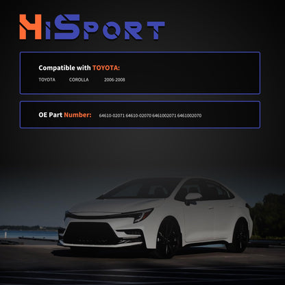 HiSport Liftgate Tailgate Lock Trunk Latch Actuator - Compatible with Toyota Corolla 2003 2004 2005 2006 2007 2008 1.8 L4 Replaces 64610-02071 64610-02070 6461002071 6461002070