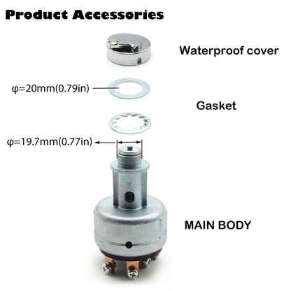 HiSport Ignition Starter Key Switch Compatible with Komatsu PC200-1 PC200-2 PC200-3 PC200-5 PC200-6 PC200-7,Komatsu Mobile Crusher BR300S-1B BR300S-2-M1 BR380JG-1 BR380JG-1E0 CD110R-2#22B-06-11910