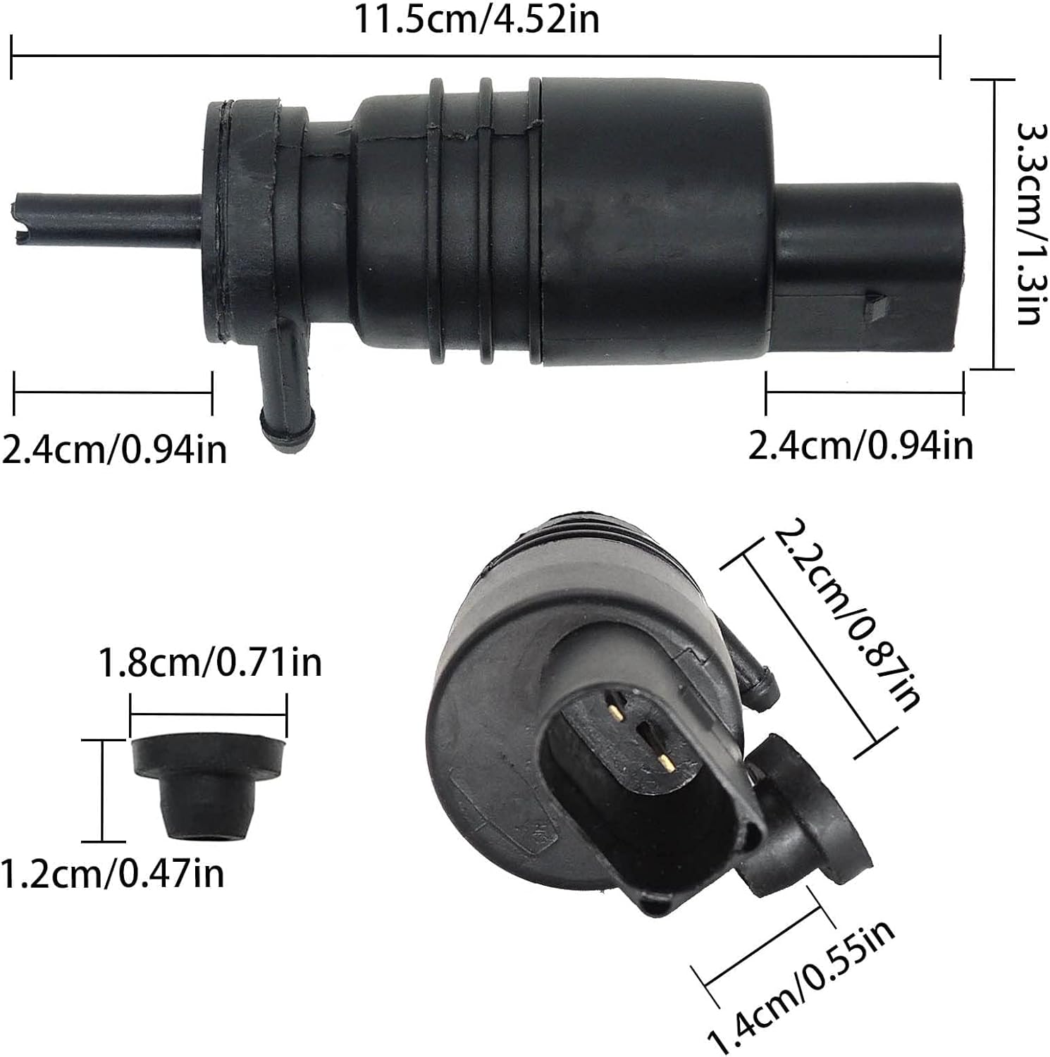 HISports Wasserstrahlpumpe 67126934159,Kompatibel mit BMW E92 E91 E90 E88 E87 E82 E81 E66 E65 E64 E63 E61 E60,Ersetzt 61A819500100, 61A8195000