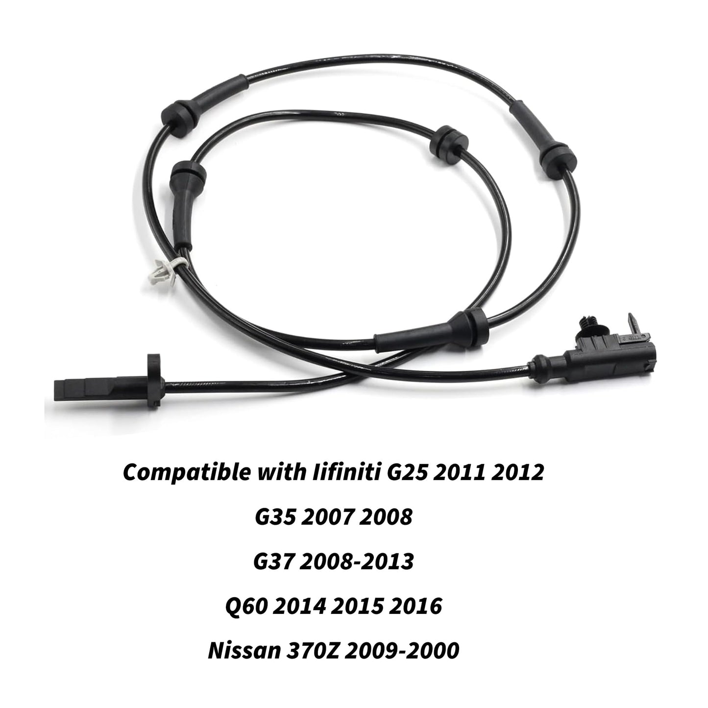 HiSport ALS1653 2PCS Front Left/Right ABS Wheel Speed Sensor Compatible with Iifiniti G25 2011 2012, G35 2007 2008, G37 2008-2013, Q60 2014 2015 2016, Nissan 370Z 2009-2000 Replace 479101NF0B