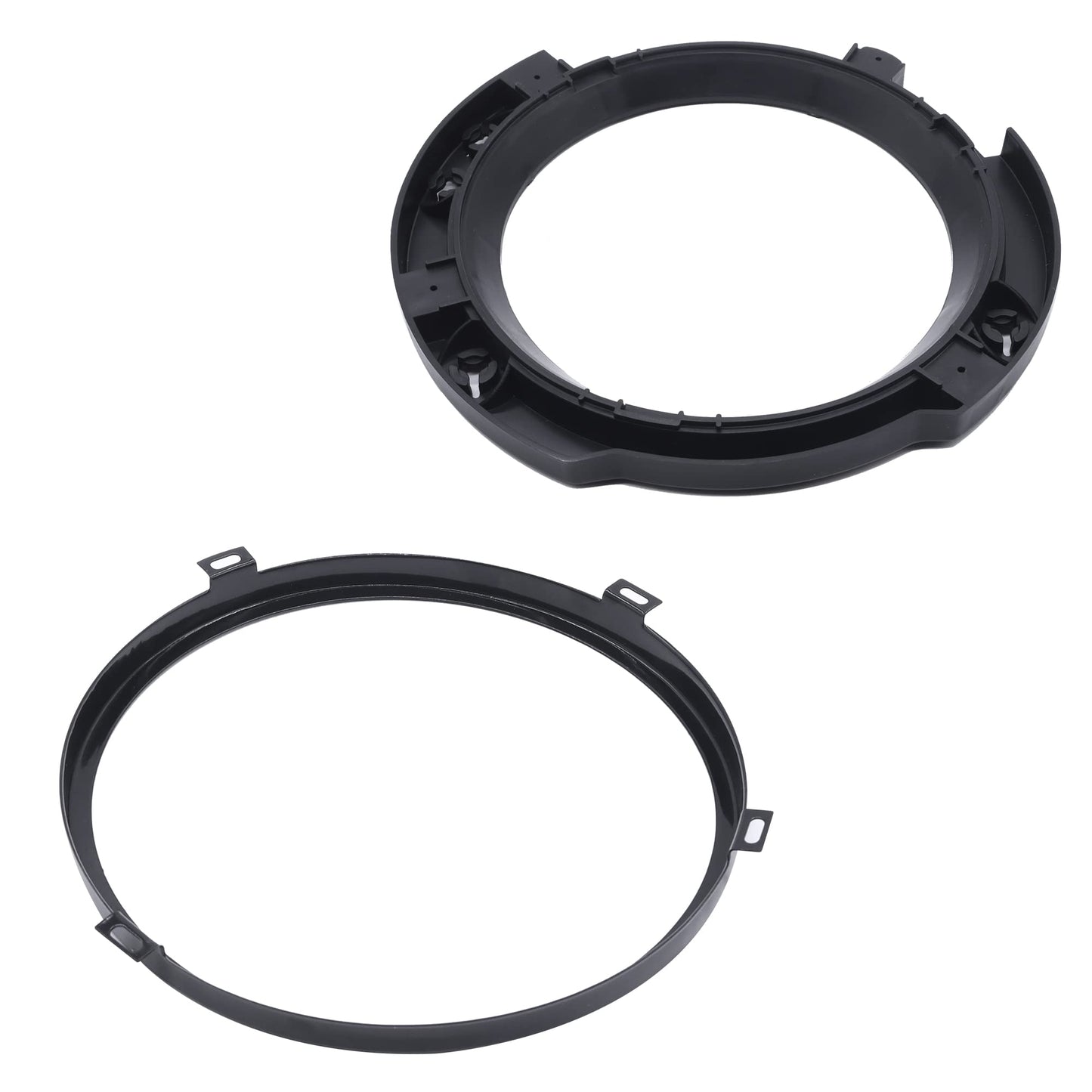 HiSport 7 Inch Round Headlight Mounting Retaining Bracket Ring Set - Compatible with 2007-2017 Jeep Wrangler JK - Easy No-Drill Installation, ABS Plastic, Includes All Hardware