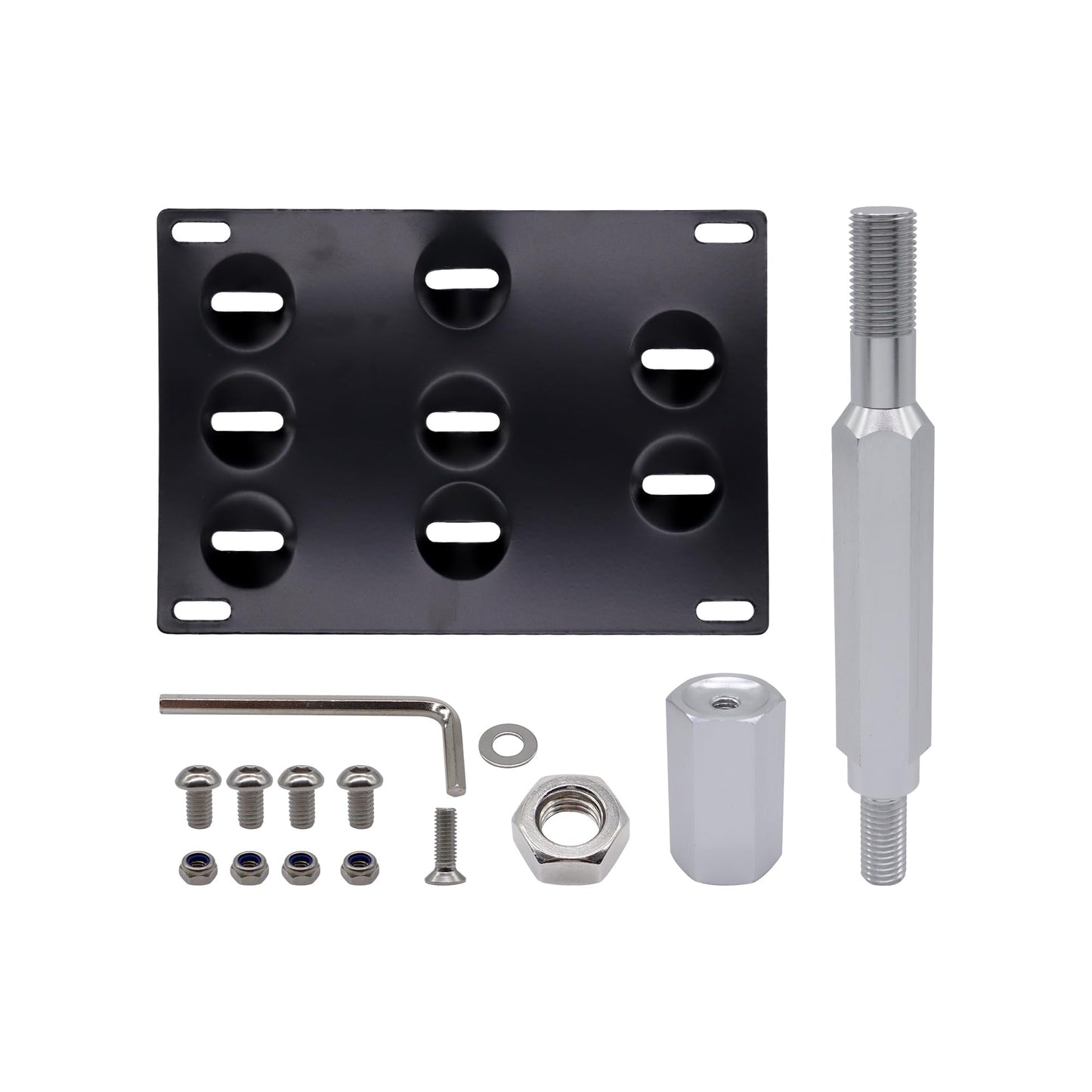 HiSport No Drill Front Bumper Tow Hook License Plate Mounting Bracket Adapter Kit Compatible with Scion FRS 2013-2017 , Subaru BRZ 2013-2021 & WRX 2015-2021 , Toyota Prius 2010-2015 & 2017-2021