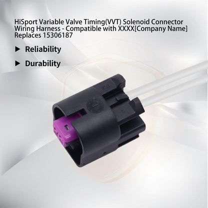HiSport 15306137 Variable Valve Timing(VVT) Solenoid Connector Wiring Harness - Compatible with Buick Lacrosse Regal Chevrolet Captiva Sport Pontiac G5 G6 Saturn Aura Replaces 15306187 19178093