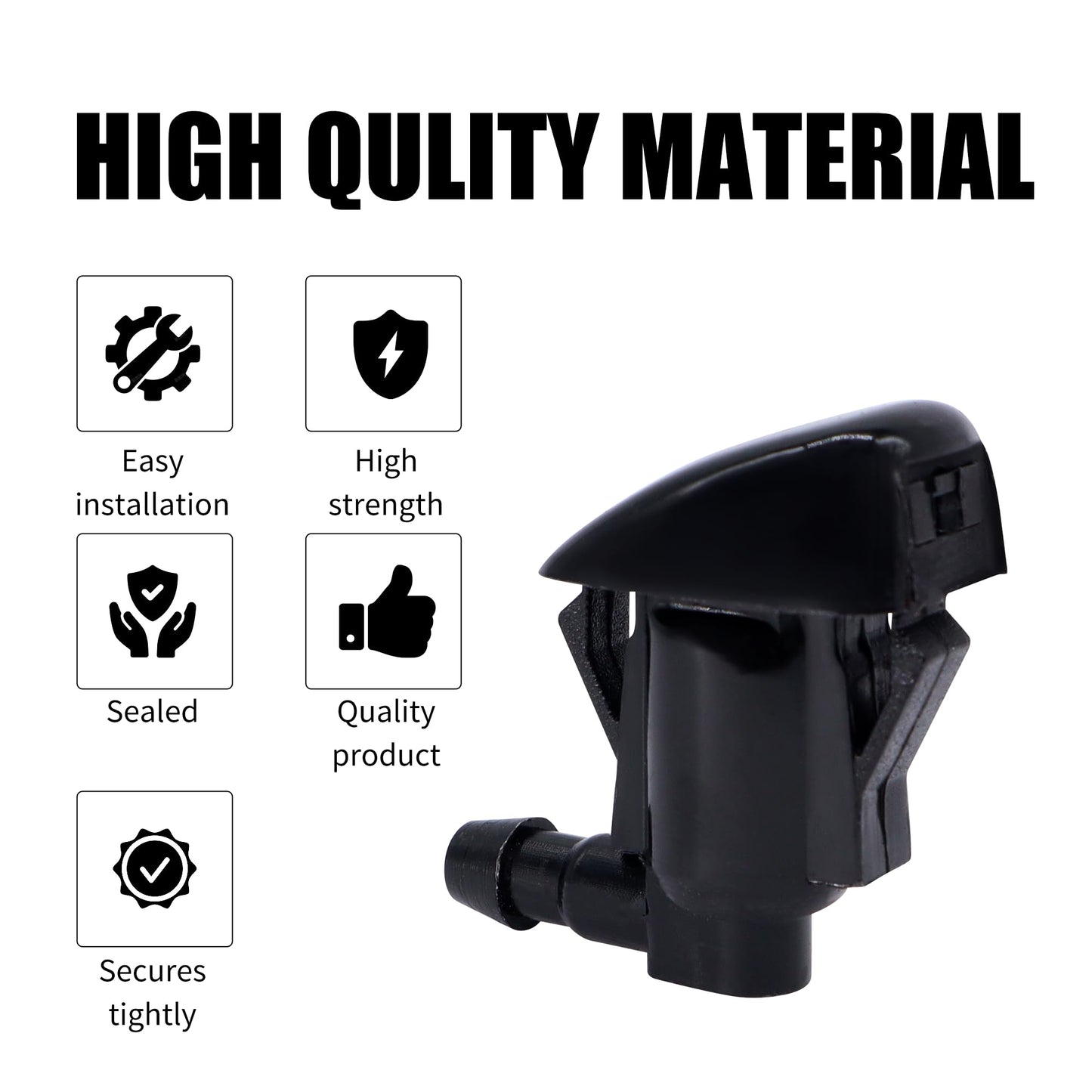 HiSport 85381-AE020 Windshield Sprinkler Wiper Nozzle - Compatible with Toyota Sienna 2003-2010 Solara 2004-2008 - (Two Side)