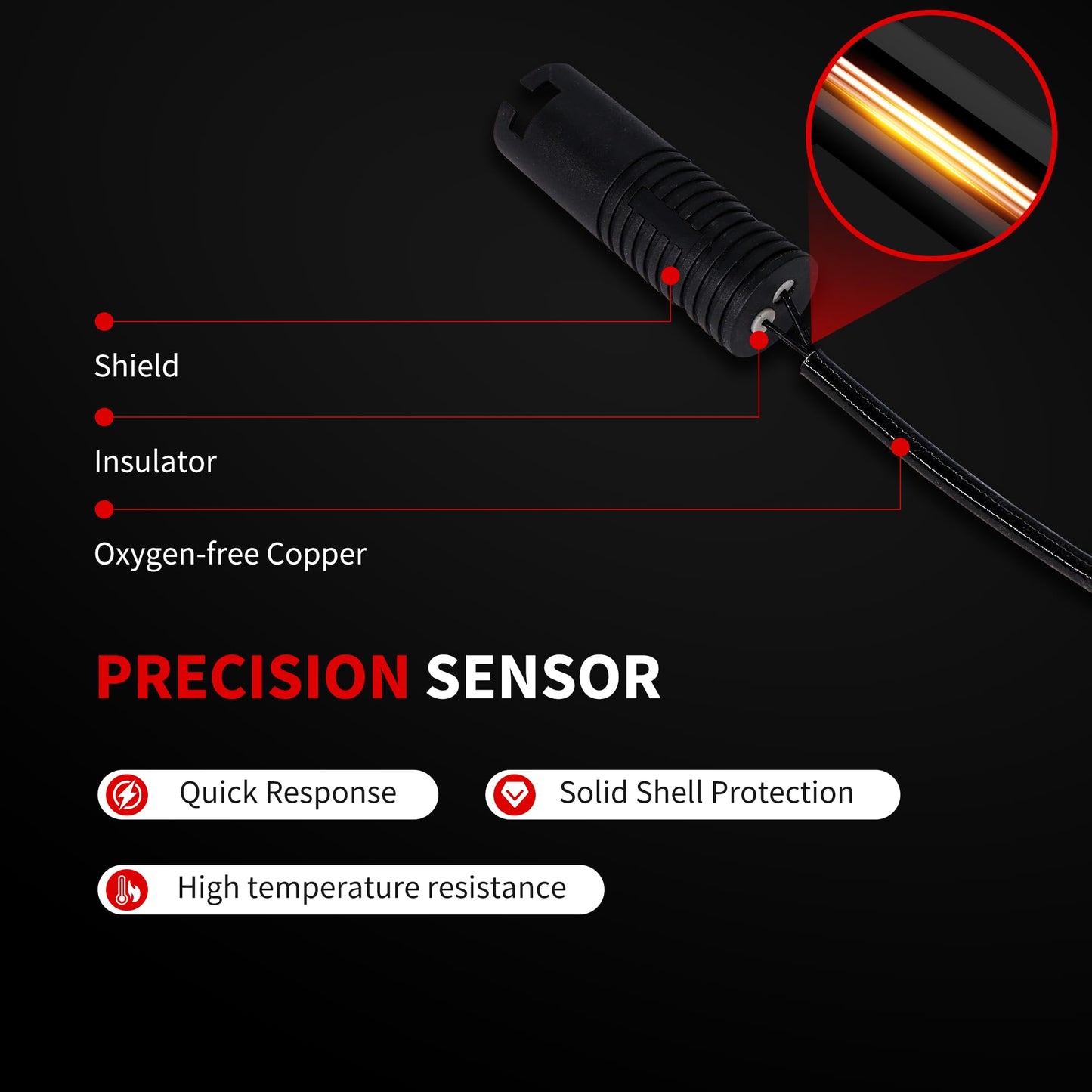 HiSport Front and Rear Brake Pad Wear Sensor - Compatible with Mini Cooper 2003-2008 - Replace 34356761447 34356761448